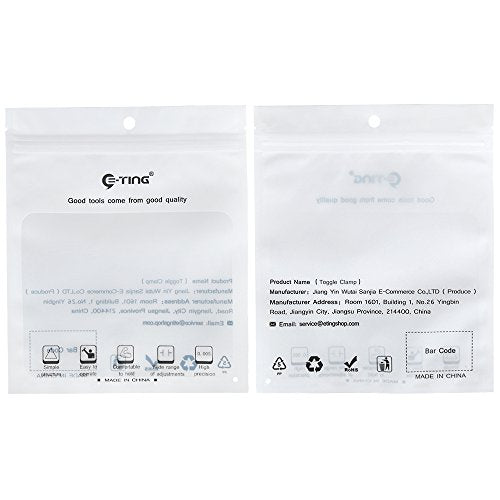 E-TING Hand Tool 201B Toggle Clamp 198Lbs Antislip Red Horizontal Clamp 201-B Quick Release Tool (4) E-TING