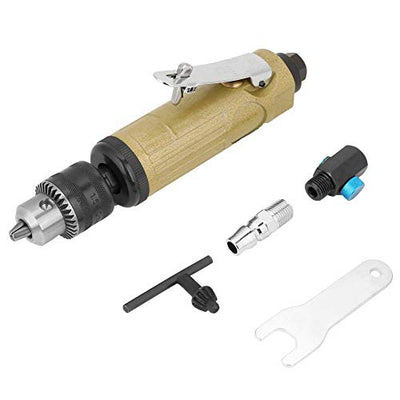 3/8 Straight Pneumatic Drill 22000rpm Air Power Drill High Speed Pneumatic Drilling Engraving Polishing Tool with Adjustable Inlet Valve Wrench Chunk