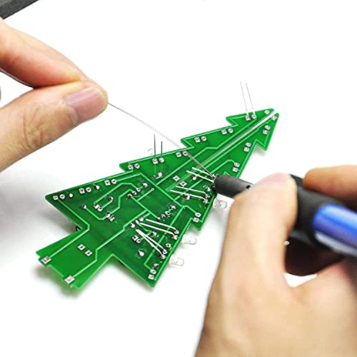 Adeept Colorful 3D Xmas Christmas Tree Led DIY Kits, 7 Color Flash RGB LED Circuit Electronic Assemble Funny Kits, STEM Project PCB Board for Student Adeept