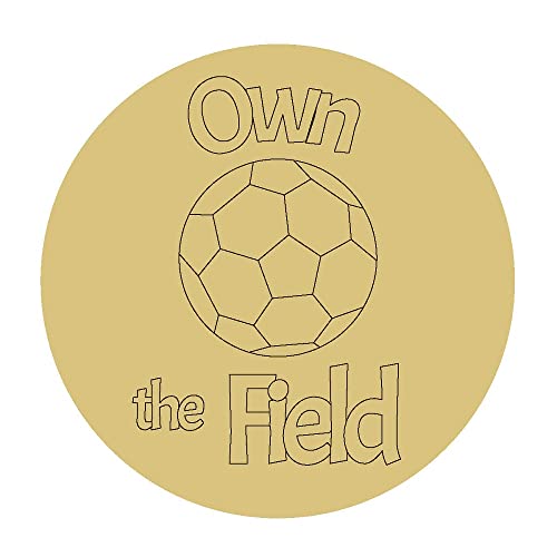Own The Field Design by Lines Unfinished Wood Cutout Kids Room Soccer Door Hanger MDF Shape Canvas Style 1 Art 2 (6") Diverse Woodworking