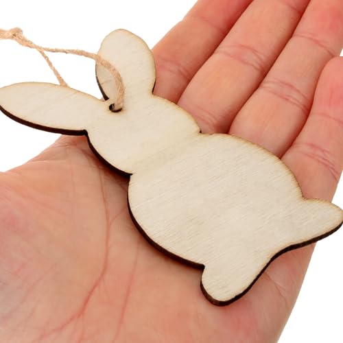 Tofficu 36Pcs Wooden Bunny Cutouts Unfinished Wood Cutouts to Paint Rabbit Wood Slices for Easter Crafts Easter Spring Decorations Tofficu