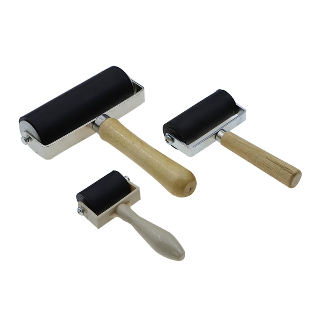 VinBee Soft Rubber Brayer Rollers for Crafting Brayer Rollers for Printmaking Brayer Tool Paint Brush Ink Applicator Art Craft Oil Painting Tool 3