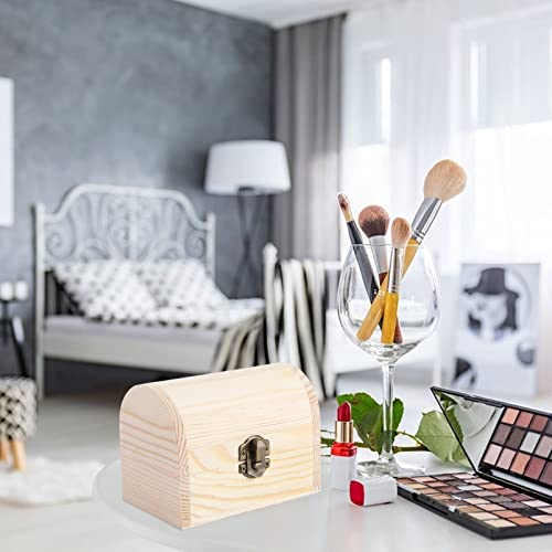 ARTIBETTER 1pc Box Wooden Jewelry Box Jewelry Wooden Case Trinket Containers with Lids Jewelry Container Jewelry Chest Desktop Holder Retro Treasure ARTIBETTER