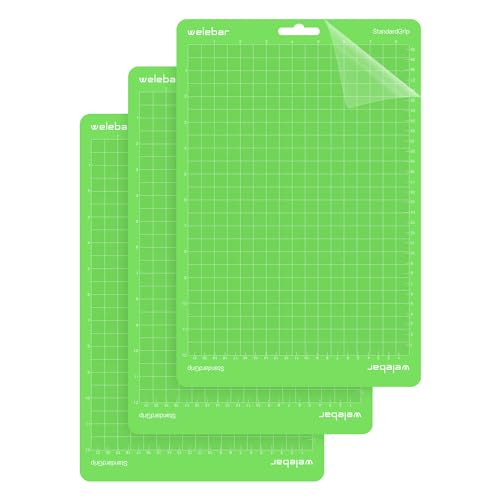 Welebar 8.5x12 Inch Cutting Mats for Cricut Joy Xtra, 3 Pack Standard Adhesive Non-Slip Cut Mat for Sewing Quilting Crafts Welebar