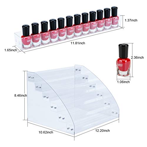 KINGROW Nail Polish Organizer 72 Bottles of 6 Layers Acrylic Display Rack Eyeglasses Storage Essential Oils Holder Makeup Organizer KINGROW
