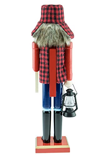 Clever Creations Lumberjack 15 Inch Traditional Wooden Nutcracker, Festive Christmas Décor for Shelves and Tables Clever Creations