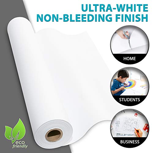 Made in USA White Kraft Paper Wide Jumbo Roll 48" x 1200" (100ft) Ideal for Gift Wrapping, Art &Craft, Postal, Packing Shipping, Floor Protection, Creative Paper Co