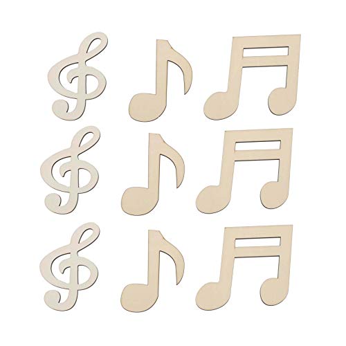 Music Notes Cutouts Musical Notes Wooden Music Concert Theme Party Birthday Party Baby Shower Wall Decoration 9pcs Samanter