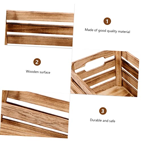Garneck 1pc Wooden Storage Box Display Basket Storage Bins Bamboo Storage Cabinet Wooden Barrel Planter Unfinished Crates for Craft Wooden Key Garneck