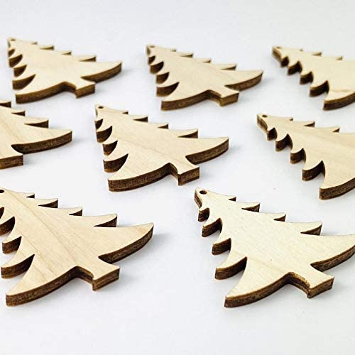 ALL SIZES BULK (12pc to 100pc) Unfinished Wood Laser Cutout Christmas Pine Tree Dangle Earring Jewelry Blanks Shape Crafts Made in Texas Texan Wood Crafts