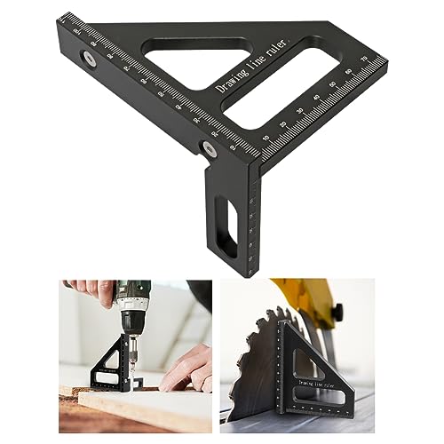 KETIPED Metric 3D Multi-Angle Measuring Ruler,45/90 Degree Aluminum Alloy Woodworking Square Protractor, Miter Triangle Ruler High Precision Layout KETIPED