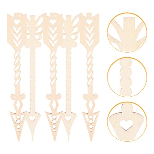 Milisten 10pcs Hollow Arrow Unfinished Wooden Tags Wood Slices DIY Craft Decorations Wood Hanging Ornaments Direction Signs Wedding Decoration DIY Milisten