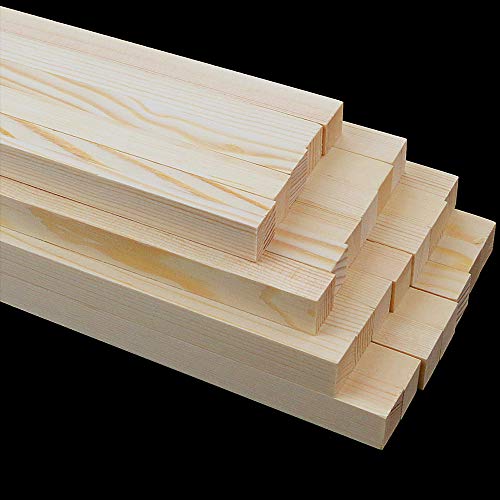 BILLIOTEAM 25 Pack Unfinished Wooden Square Dowel Rod,Hardwood Square Dowel Sticks for DIY Crafts Projects,Home Decor(1/2" x 12") BILLIOTEAM