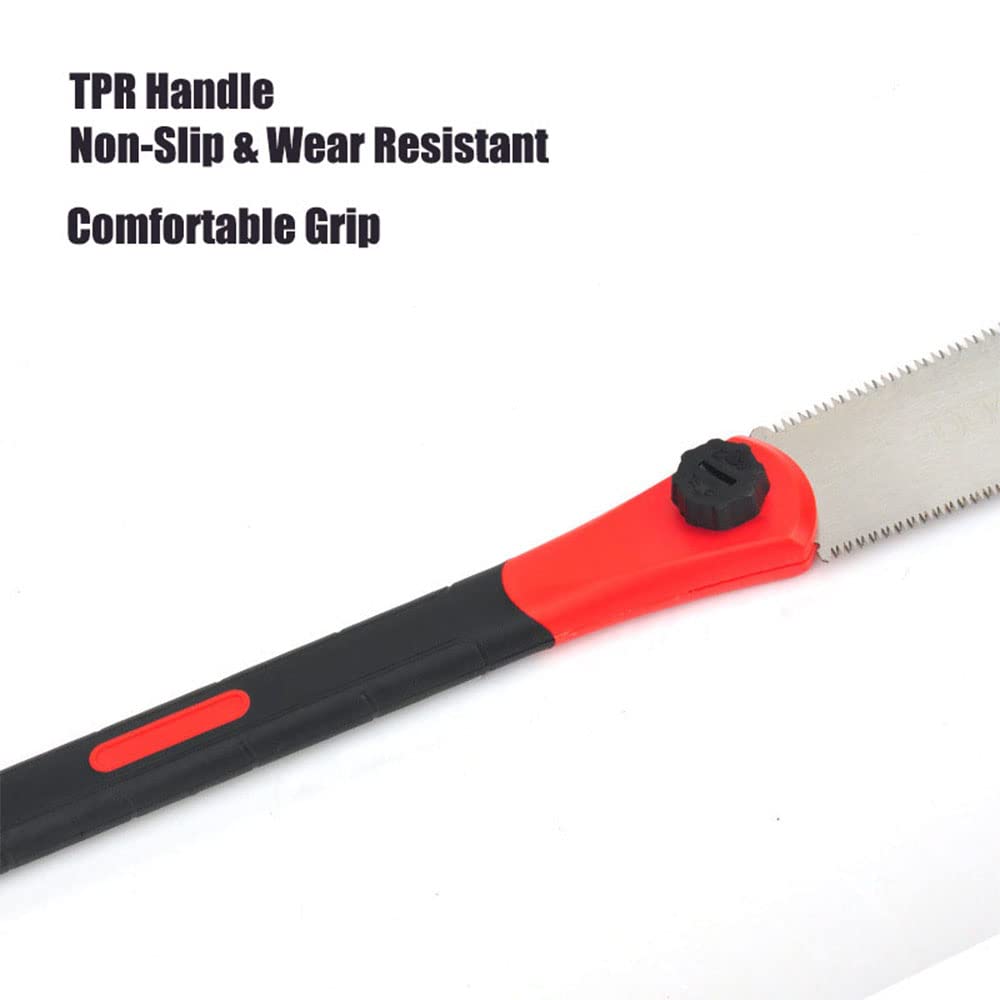 Double Edged Hand Saw, 32cm/12.5” Japanese Ryoba Pull Saw Flexible Flush Cut Saw for Fine and Coarse Cutting Woodworking (Red) LSLANSOON