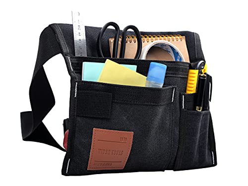 VIDAR TOOLS 6-Pocket Single Side Tool Belt Pouch/Utility Belt Bag/Tool Apron for Carpenter/Gardening/Waist .Durable Canvas Construction.Comfortable VIDAR TOOLS