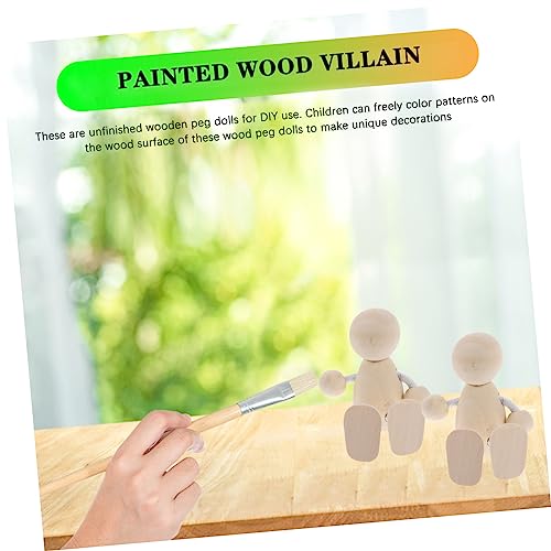 Tofficu 8 Pcs Unfinished Wooden Doll Unfinished Wooden Figurines Wooden Peg Dolls DIY Peg Dolls Unfinished Peg People Kids Mannequin Kids Toys Tofficu