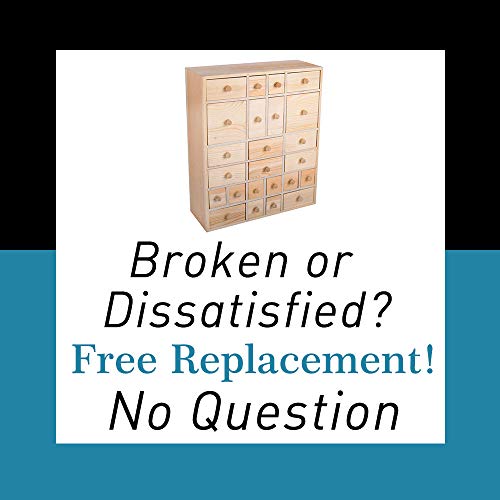 Vencer Wooden Countdown to Christmas Advent Calendar Storage Organizer with 24 Drawers,Jewelry Box,Desktop Organizer,DIY Unfinished Wood,Measures Vencer