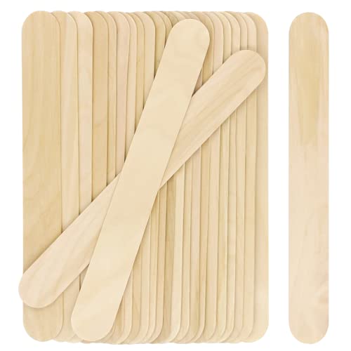 WISYOK 8'' Jumbo Craft Sticks, 60pcs Extra Large Natural Premium Wood, Ice Cream Sticks, Jumbo Sticks, Large Tongue Depressors, Plant Labels, Hair WISYOK