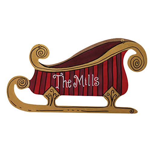Sleigh Cutout Unfinished Wood Holiday Decor Christmas Winter Door Hanger MDF Shape Canvas Style 1 Diverse Woodworking