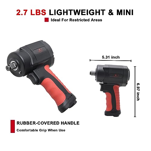 AEROPRO TOOLS 1/2-Inch composite Mini Air Impact Wrench(AP9515),compact design with 500FT-LBS strong torque AEROPRO TOOLS INC