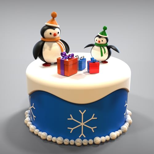 ICNYEKl Luxury Large Penguin Silicone Molds,Penguin Family Cake Decoration Fondant Mold,for Cupcake Toppers Chocolate Muffins Flower Paste Marzipan ICNYEKl