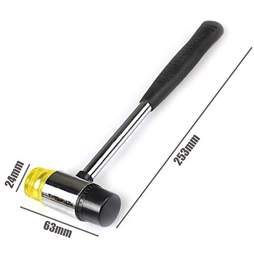 Rubber Mallet Non-Marking Rubber Mallet Hammer Steel Pipe Mallet with Non-Slip Rubber Handle for DIY Projects Crafts Woodworking and Flooring N\A