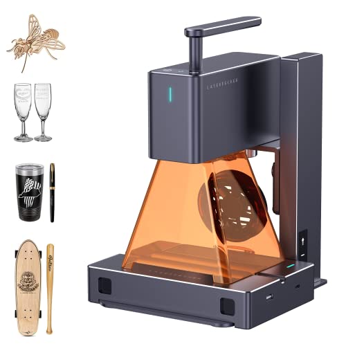 LaserPecker 2(Suit) Laser Engraver, Handheld High Precision High Speed and Versatile Laser Engraving Machine for Wood Alloy Leather - with Roller LaserPecker