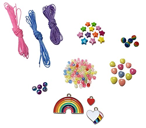 Hearts and Rainbows, Beads and Charms: Craft Kit for Kids WoodArtSupply