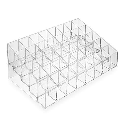 Casafield 40 Slot Acrylic Lipstick & Makeup Organizer - Cosmetic Display Case - Clear Casafield