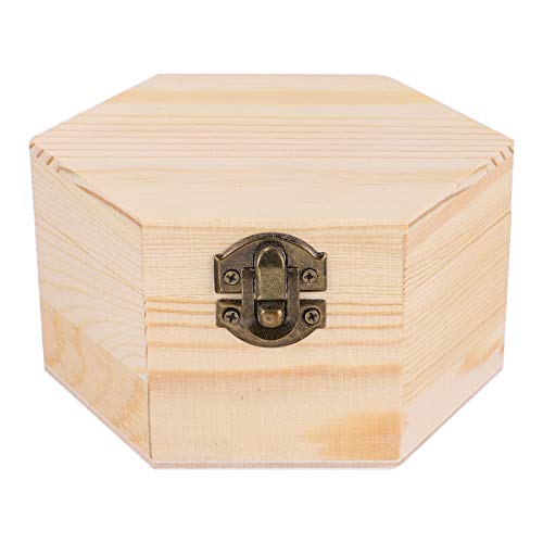 COHEALI 2pcs Coin Earrings Storing Hobbies Hexagon Venue Wooden Case Diy Bracelet Organizer Container Present Necklace Six Trinket with Cases COHEALI