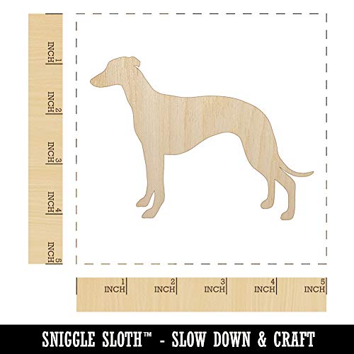Whippet Dog Solid Unfinished Wood Shape Piece Cutout for DIY Craft Projects - 1/8 Inch Thick - 4.70 Inch Size Sniggle Sloth