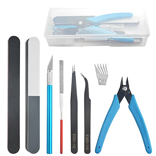 BXQINLENX Professional 9 PCS Gundam Model Tools Kit Modeler Basic Tools  Craft Set Hobby Building Tools Kit for Gundam Car Model Building Repairing  and