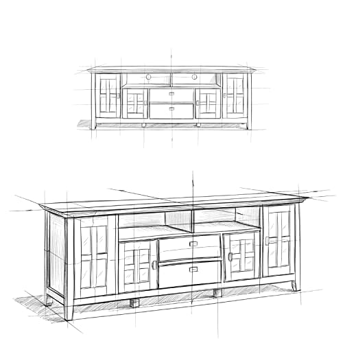 SIMPLIHOME Artisan SOLID WOOD Universal TV Media Stand, 72 inch Wide, Transitional, Living Room Entertainment Center, Storage Cabinet, for Flat SIMPLIHOME