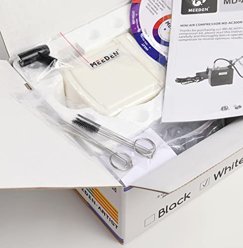 MEEDEN Mini Airbrush Kit with Compressor, Dual-Action Gravity Feed 0.5mm Airbrush, Multi-Function Airbrush Set with Cleaning Kit for Makeup, Art MEEDEN