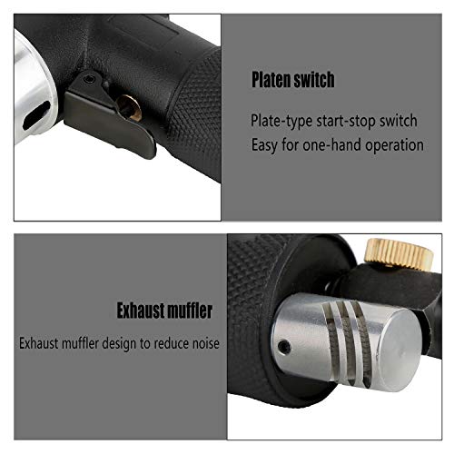 Valianto 2" 3" Mini Air Sander, Pneumatic Sander Random Orbital Eccentric Dual Action Polisher with M6 Thread Plate (2" and 3"),- Adjustable Airflow Valianto