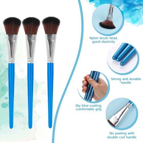 6 Pcs Mop Brush for Acrylic Painting 1 Inch Blending Brush Paint Brushes for Acrylic Painting Oval Mop Acrylic Brush with Wooden Handle for Acrylic Sliverdew
