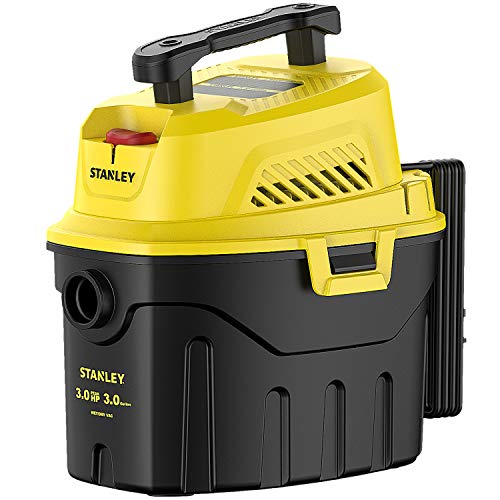 Stanley SL18910P-3 Wet/Dry, 3 Gallon, 3 Horsepower, Portable Car Vacuum, 3.0 HP AC, Black+Yellow Stanley