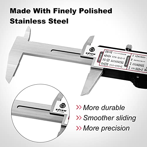werka Digital Caliper, 0-6” Calipers Measuring Tool, Micrometer Caliper with 0.001”High-Accuracy,Inch/Fraction/Millimeter Conversions Button,4 werka
