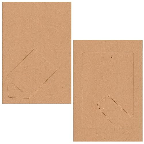 50 Pack Kraft Paper Picture Frames 4x6, Cardboard Photo Easels for DIY Projects, Crafts Juvale