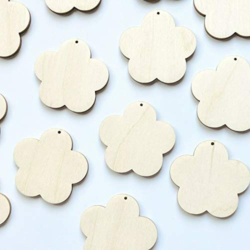 ALL SIZES BULK (12pc to 48pc choice) Unfinished Wood Laser Cutout 5 Petal Flower Dangle Earring Jewelry Blanks Shape Crafts Made in Texas Texan Wood Crafts