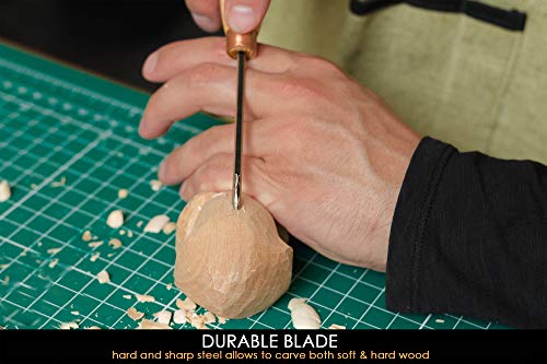 BeaverCraft Wood Carving V Gouge K12/02 Woodworking Hand Chisel Compact Wood Carving Knife for Beginners and Profi BeaverCraft