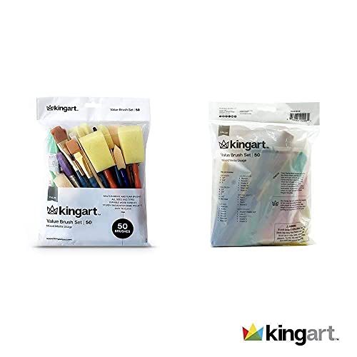 KINGART Mixed Media Value Brush Set - Set of 50,Assorted,231-50 KINGART