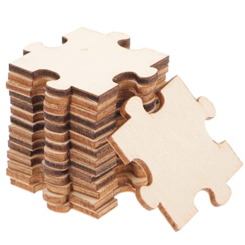 Toddmomy Blank Wooden Puzzle, 100Pcs Unfinished Wooden Puzzle DIY Blank Puzzle Wood Puzzle Pieces for Kids Crafts, Arts, Classroom Activities, Toddmomy