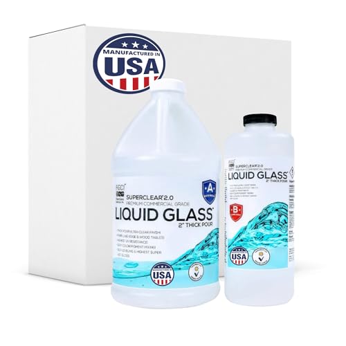 Superclear Deep Pour Epoxy Resin Kit, Premium Commercial Grade, 0.75 Gallons - 2:1 Crystal Clear Liquid Glass Pouring up to 2-4" - Self-Leveling Food FGCI
