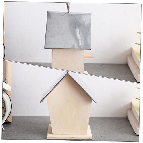 Yardenfun Outdoor Bird House Garden Hanging Bird Nest DIY Painting Bird House Birdhouse to Paint Craft Wood Bird House Unfinished Wood Birdhouse Bird Yardenfun