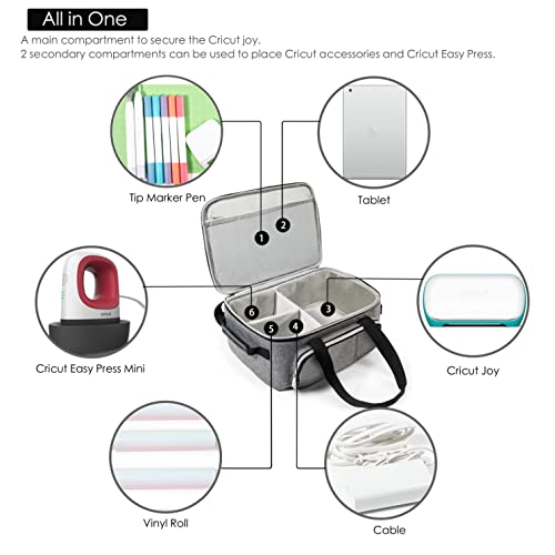 VIGEGARI Carrying Case for Cricut Joy, Cricut Carrying Case Compatible with Cricut Easy Press Mini, Tote Bag for Cricut Joy Accessories and Supplies, VIGEGARI