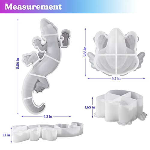 LET'S RESIN Resin Molds Silicone, 2 Pcs Animal Epoxy Resin molds with Realistic Frog and Lizard Shapes, 3D Lifelike Silicone Molds for Epoxy Resin, LET'S RESIN