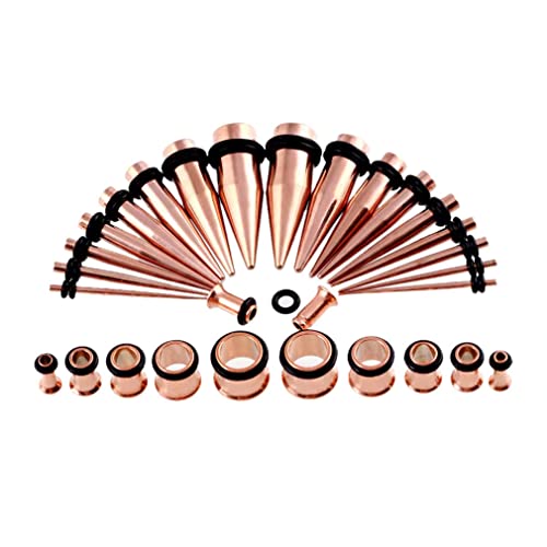 CABBE KALLO 36 pcs Ear Stretching Kit Gauges Tapers Surgical Stainless Steel &14G-00G Tunnels Gauges Set Expanders for Women Men Body Piercing CABBE KALLO