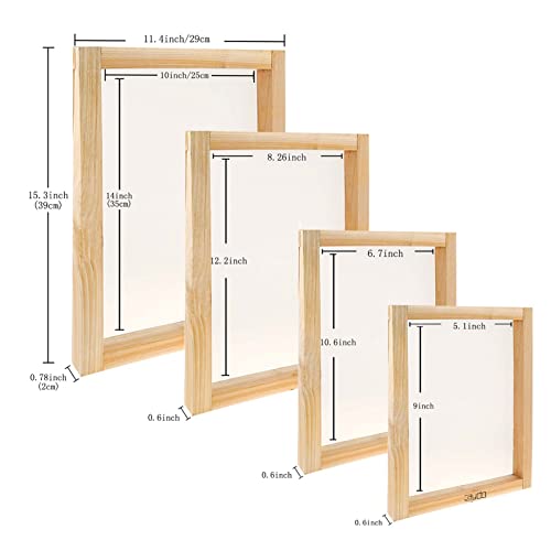 Caydo 38 Pieces Screen Printing Kit Include Fabric Screen Printing Ink, 4 Size Screen Printing Frame, Screen Printing Squeegees, Inkjet Transparency Caydo