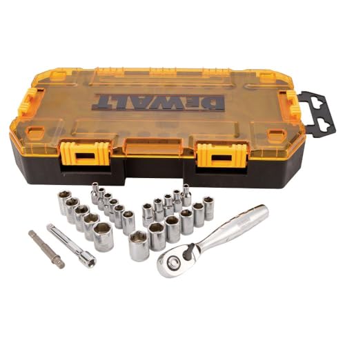DEWALT Drive Socket Set, SAE/Metric, 1/4-Inch Drive, 25-Piece (DWMT73805) DEWALT